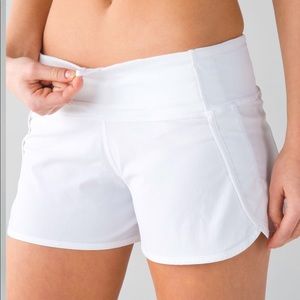 NWT lululemon RUN TIMES SHORTS 4” inseam WHITE size 12 mid rise